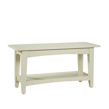 Alaterre Furniture Shaker Cottage Bench with Shelf, Sand ASCA03SA